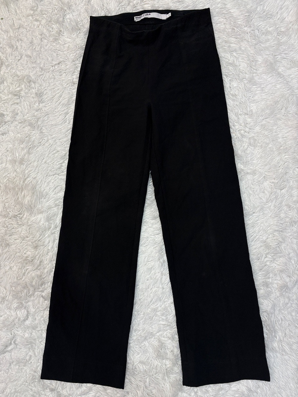 Bimba Y Lola High-Rise Black Wide-Leg Lightweight Pants
